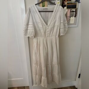 White Puff Sleeve Abercrombie Dress